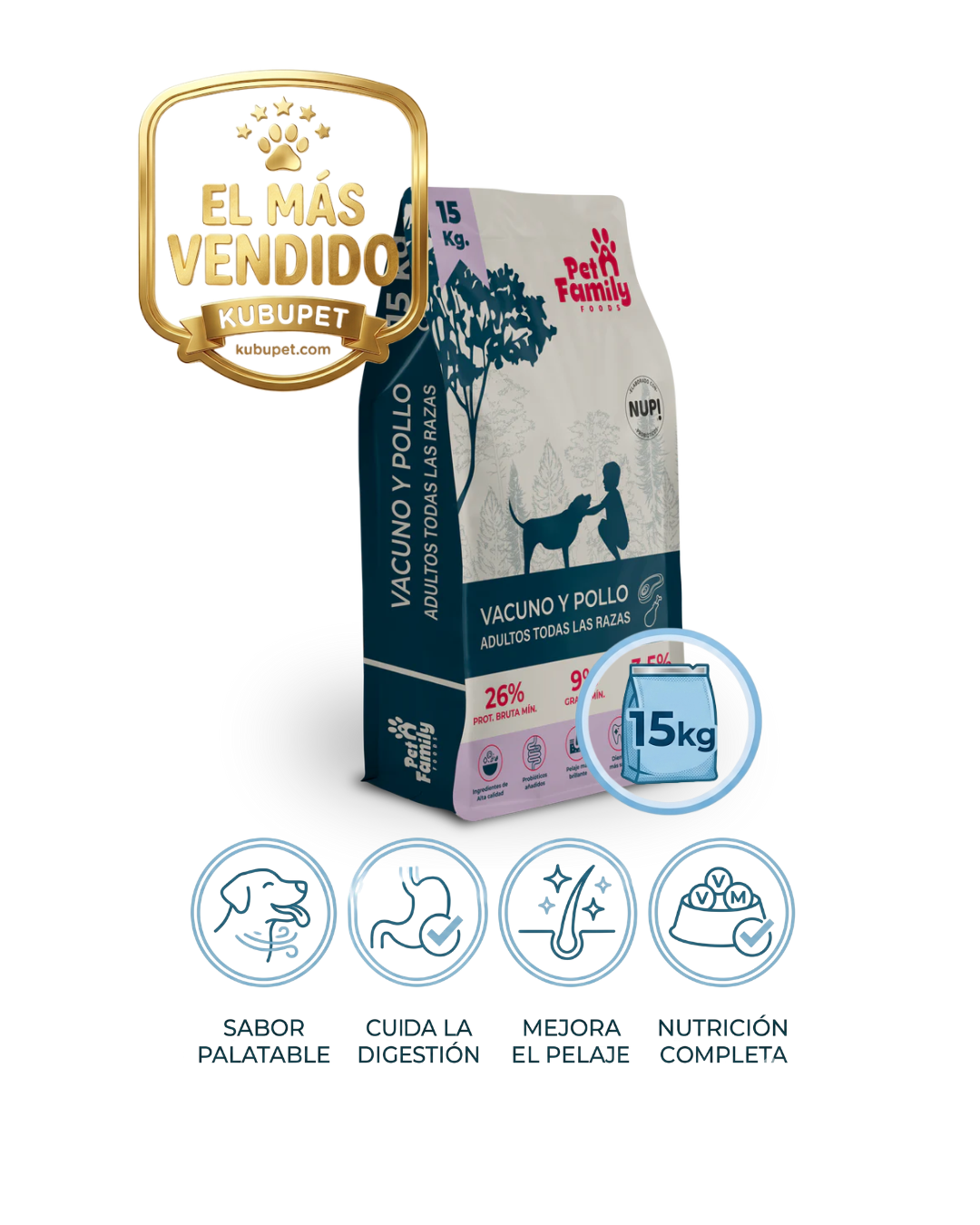 Pet Family Foods Vacuno y Pollo 15 KG